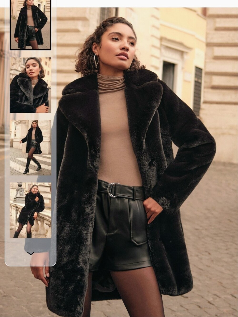 Calvin Klein Women's Black Faux Fur Coat